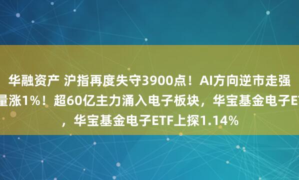 华融资产 沪指再度失守3900点！AI方向逆市走强，159363放量涨1%！超60亿主力涌入电子板块，华宝基金电子ETF上探1.14%